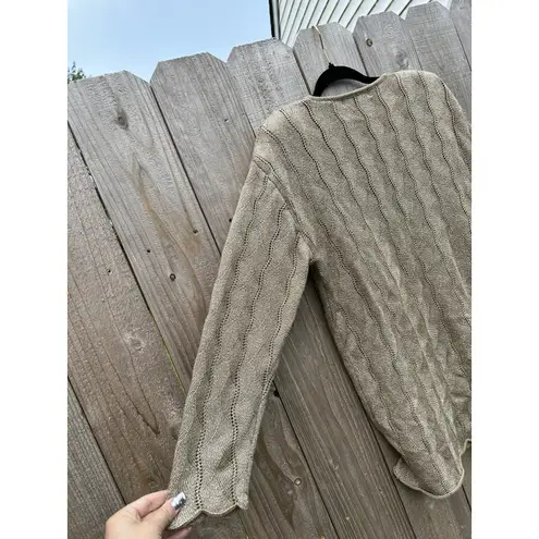 Valerie Stevens VINTAGE VALERIEā STEVENS EVENING SPARKLING METALLIC GOLD WOOL SWEATER LARGE