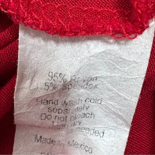 Bobeau ‎ Ladder Cutouts Short Sleeve T Shirt Red Small Cold Shoulder