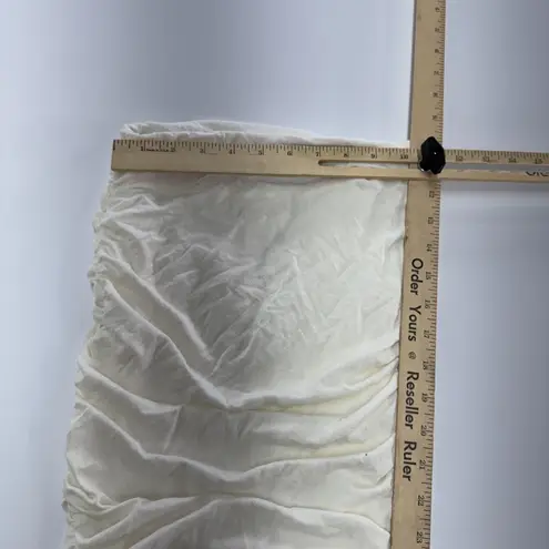 Naked Wardrobe Skirt Womens Small Off White Ruched Tube Bodycon Midi