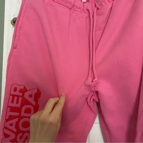 Drink Poppi Women's Pink Sweatshirt and sweatpants matching set - Image 2
