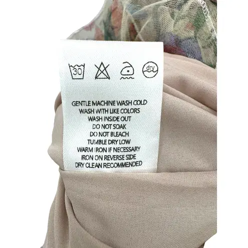 Beulah Style Floral Mesh Tiered Ruffle Skirt L NWT Romantic Cottagecore