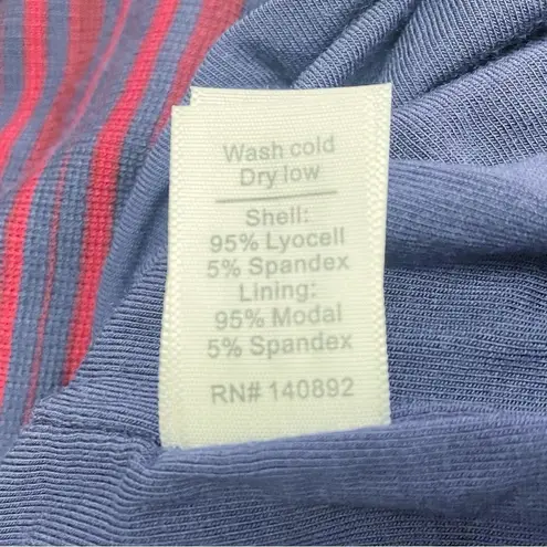 Marine layer Lexi Rib Daytime Midi Tank Dress Cabernet Navy Stripe Size Large