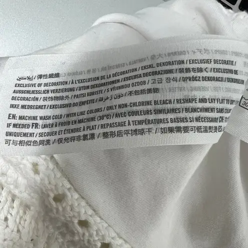 Hollister Juniors Crochet Cropped Top Medium Flirty Girly Coquette Beach Coastal White Size undefined