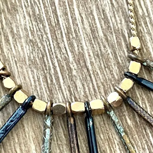 Multicolor gold tone " stick" Necklace