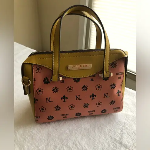 Nicole Lee Women’s Pink and Yellow Satchel Set
