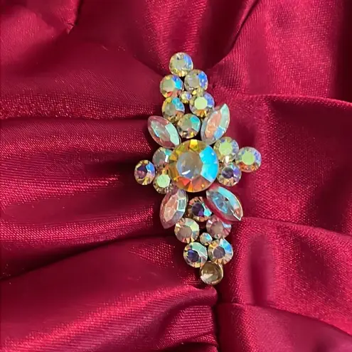 Jessica McClintock x Gunne Sax Vintage Gathered Satin Party Mini Dress size 3/4