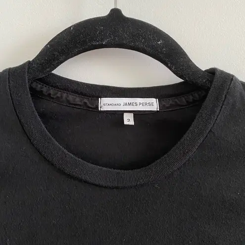 James Perse Black Long Sleeve Crewneck T-Shirt Size 2 (Medium) Minimalist