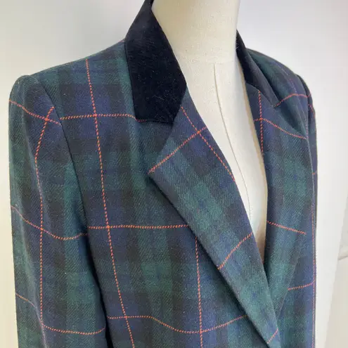 Vintage Blackwatch Tarten Plaid Wool Blazer by Sag Harbour Green Size 8P