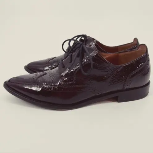 Aquatalia Gwen Naplak Oxford Shoes Burgundy Wine Sz 6.5
