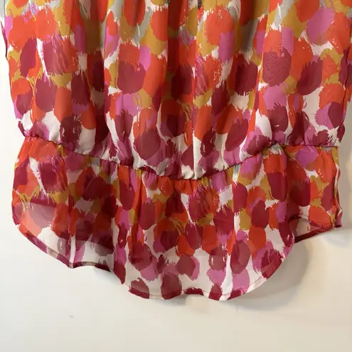 Black Rainn Women's Top Sheer Multicolor S Sleeveless Peplum Blouse Fairy Boho #