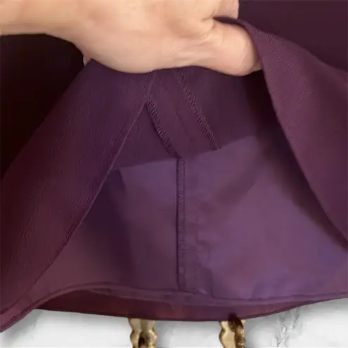 After Dark 2Pc Embroidered beaded sleeveless sheer lined purple Women's Suit 10P