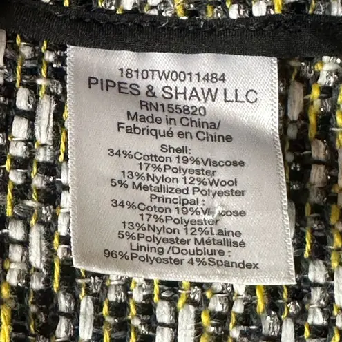 Veronica Beard Metallic Fabian Tweed Blazer Jacket Black Silver Size 4