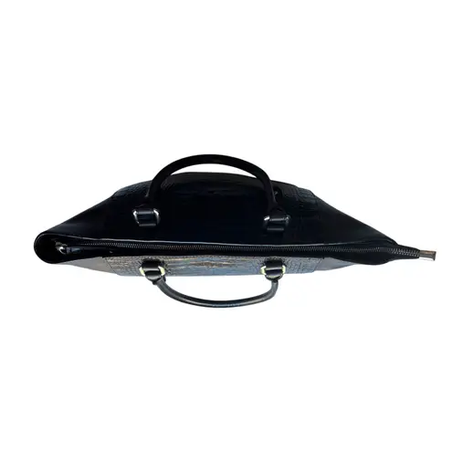 Decadent Copenhagen Large Leather Top Handle Work Tote in Black