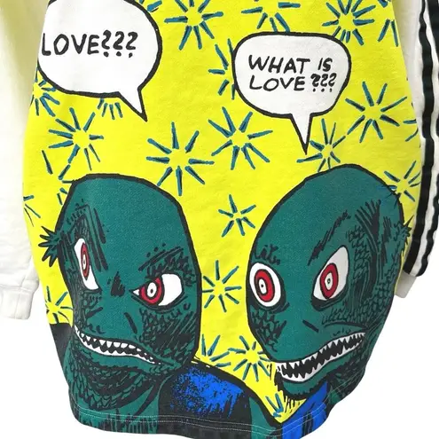 Adidas  Fiorucci White Monster Graphic Hooded Hoodie Sweatshirt Sweater Top S