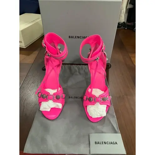 Balenciaga Cagole Sandals in Fluo Pink 38 With Box Womens High Heels