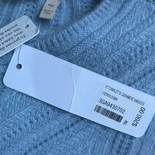 Soft Surroundings 100% cashmere Charlotte sweater in Cerulean NWT