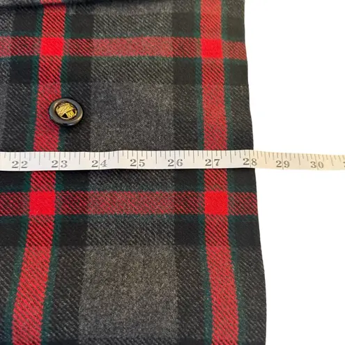 Le Suit Women's Red Gray Plaid Wool Blend Blazer Size 12 Holiday Career Party