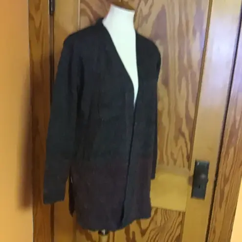 Karen Scott charcoal n red oversized cardigan