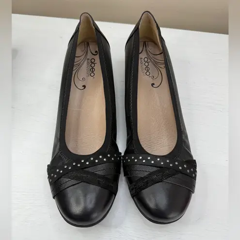 Abeo Nellie Pumps Sz 9.5N Slip On Leather Career Wear Academic Professional Black