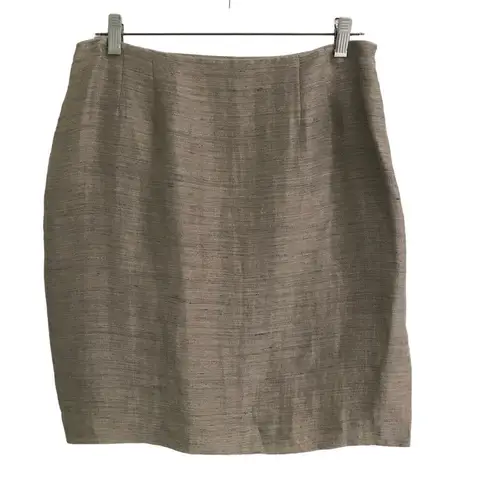 Ellen Tracy silk linen blend mini pencil skirt 14