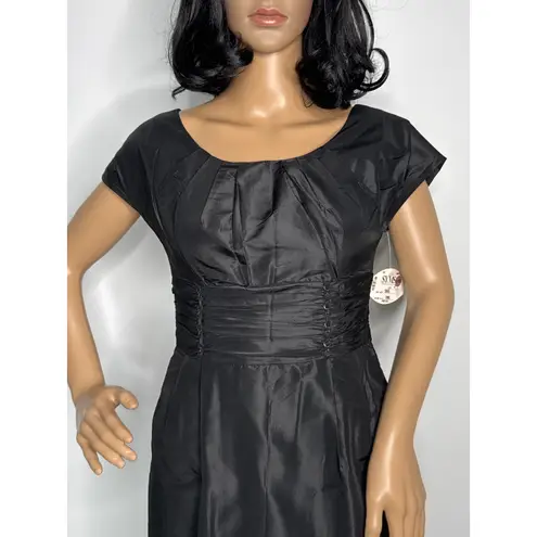 Vivienne Tam NWT Y2K Black 100% Silk formal Dress Chain fitted Waist Detail XS