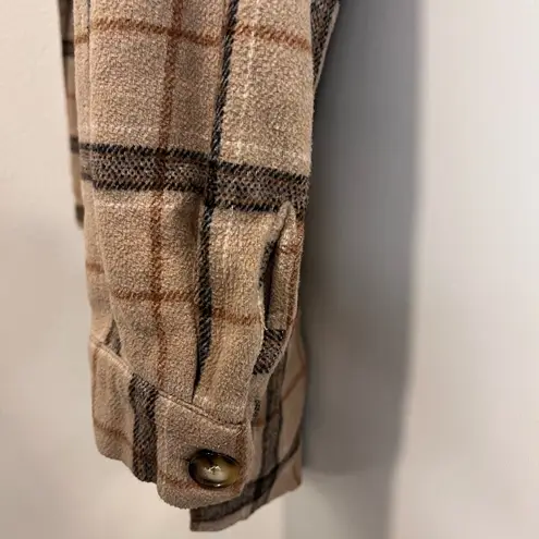 Missguided brown Flannel shacket