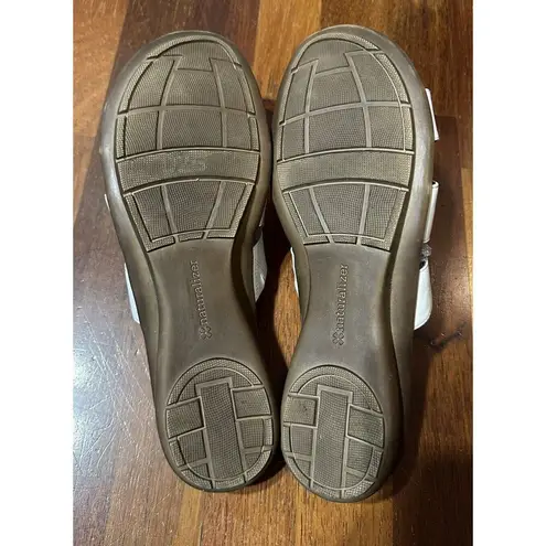 Natural Soul Sandals White Slip On Faux Turquoise Stones Womens 12M Southwestern