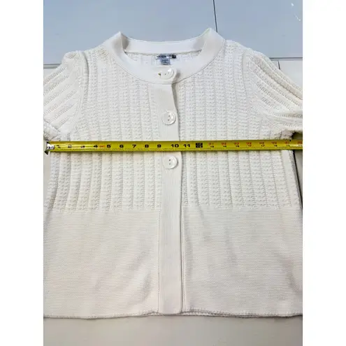 Willow Bay Button Front Cardigan Women's XL Cream Cotton Blend 3/4 Sleeve