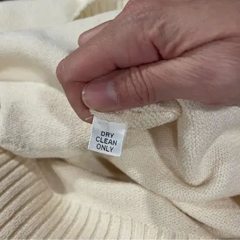 Vintage 80’s St. John santana knit creamy mock neck sweater nautical bling Silver Size L