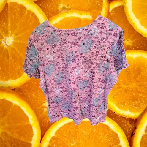 Caribbean Joe NWT U Neck Paisley Short Sleeve Top Size XL