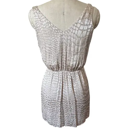 Haute Hippie NWOT Faux Wrap Alligator Jacquard Dress in Buff Beige Size Small