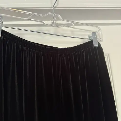 Ralph Lauren Lauren  Velvet Pants Large Black Wide Leg Elastic Waist Party Holida