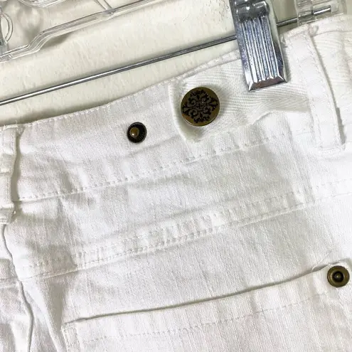 Soft Surroundings White Denim Wide Flare Leg Jeans Size M