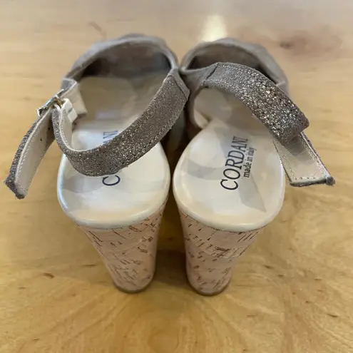 Cordani Italy Women's Wedge Slingback Criss Cross Metallic Platform Sandal Sz 39 Gold