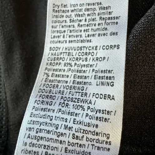 River Island Black Frill Ruffle Zip Front Sleeveless Bodysuit Size 6 New