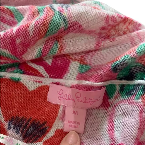 Lilly Pulitzer  Open Front Cotton Floral Cardigan size M - Image 4
