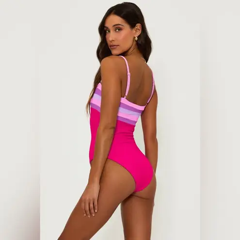 Beach Riot Jessa One Piece Raspberry Colorblock, Size Medium , $178