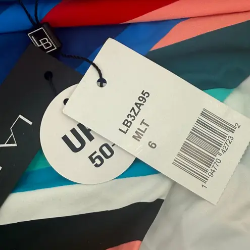 La Blanca Bikini Bottoms Size 6 NWT Sunscape Hipster Shirred Swim UPF50 Colorful