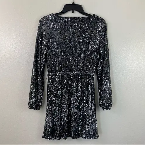 BB Dakota  Sequins Dress Black Silver XS