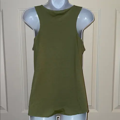 Olive Green Tree Print Tank Top