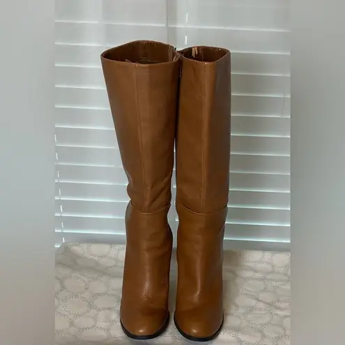 Liz & Co Brown Knee High Heeled Leather Boots 7.5