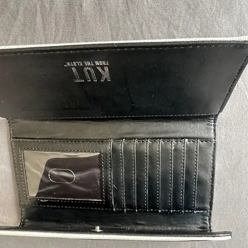 Kut From The Kloth  Striped Wallet White Black Excellent Trifold - Image 2