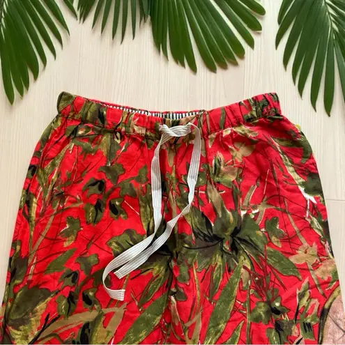 LILKA Anthropologie Doting Deer Red Green Jungle Lounge Pants
