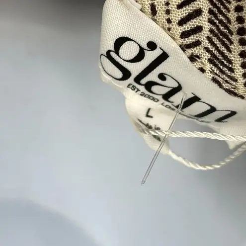 Glam Striped Print Ruffle High Neck Balloon Long Sleeve Open Back Blouse Top