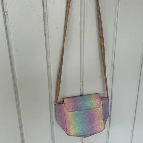 Capelli New York Pink and Yellow Crossbody Bag with Soft Texture /Flap Closure