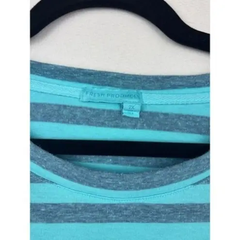 Fresh Produce Womens Striped Long Sleeve Top 2X