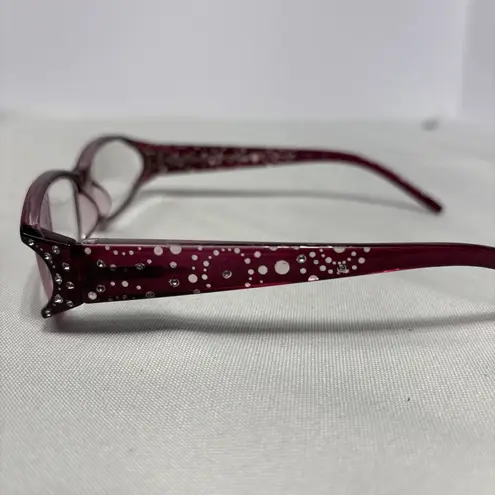 Foster Grant Reading Glasses +150 Red Glitter Polka Dot Frame Stylish Readers
