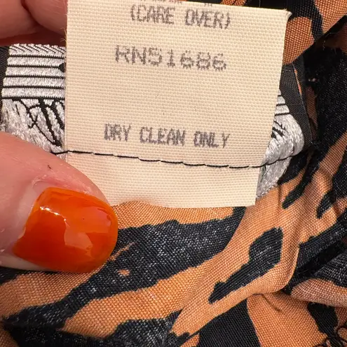 All that jazz Vintage Abstract Animal Print Midi Dress 70s 80s Tiger Cheetah S