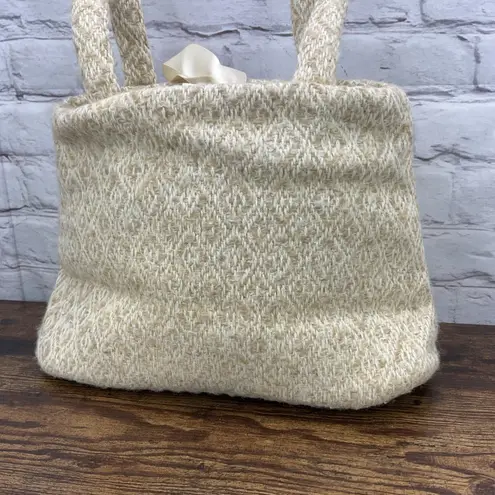Boyne Valley Weavers Vintage Wool Handbag Diamond Stitch Double Strap
