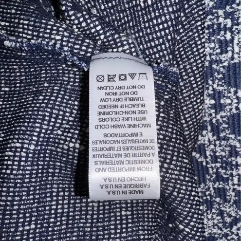 Anthropologie x Eva Franco Mock Neck Top,Short Sleeve Button Detail, Made in USA Blue Size M